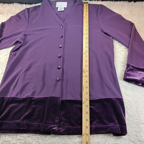 Susan Graver Career Shacket/Shirt/Blouse Purple Women's Medium Valour Trim...... - Picture 7 of 8